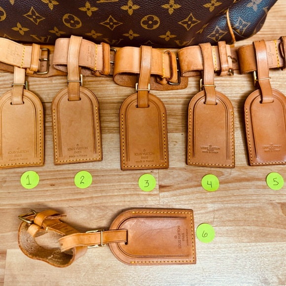 **6 ** Authentic Louis Vuitton Vachetta Leather Large Luggage Tag with Poignet - Picture 5 of 5